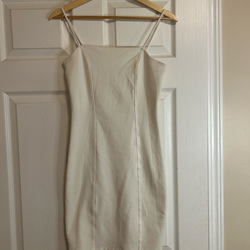 White Spaghetti Strap Bodycon Dress